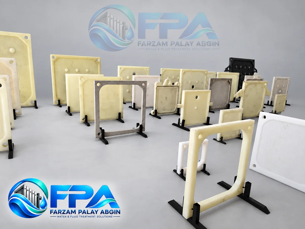 صفحات فیلتر پرس تولید جدید با لوگوی فرزام پالای آبگین FPA